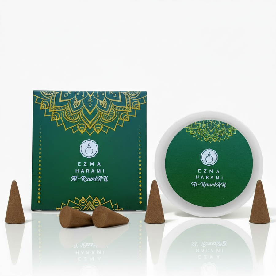 Al Rawdah Harami self-igniting bakhoor cone close-up