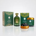 Al Rawdah eau de parfum bottle close-up, oud and Taif rose