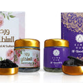Rose oud bakhoor set burning on charcoal at home in Malaysia