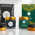 Tayba Black deep oud bakhoor chips close-up from the EZMA Icons Duo set