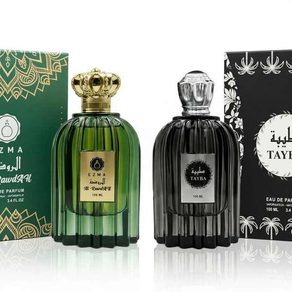 Arabian oud perfume set: Al Rawdah and Tayba EDP 100ml by EZMA OUD
