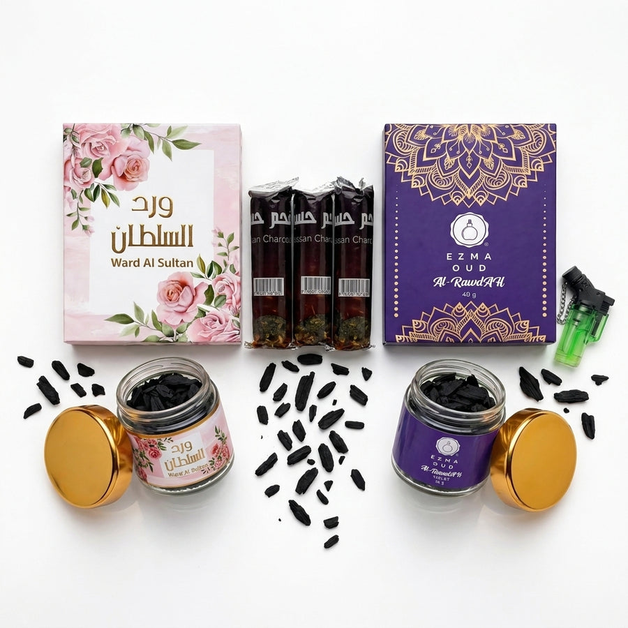 Royal Rose Duo | Ward AlSultan + Rawdah Violet — Bakhoor Set
