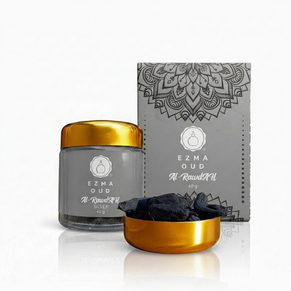 Bakhoor Al-Rawdah Silver everyday oud incense 35g EZMA OUD