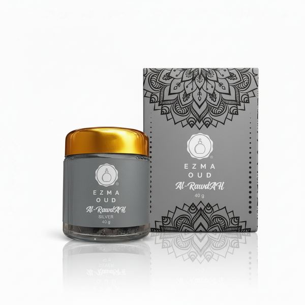 Bakhoor Al-Rawdah Silver refined oud chips by EZMA OUD
