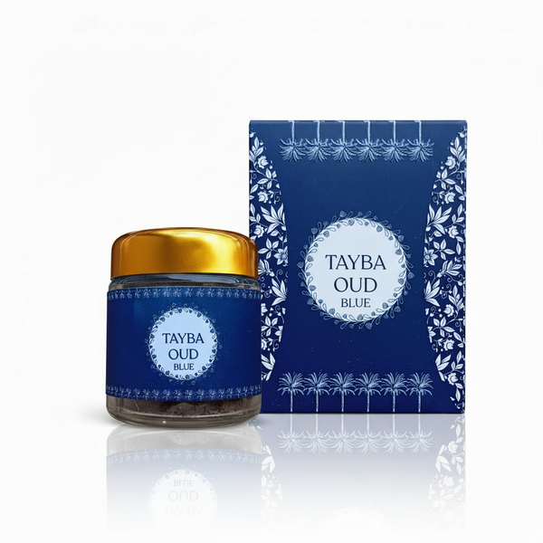 Bakhoor Tayba Blue fresh oud chips burning by EZMA OUD