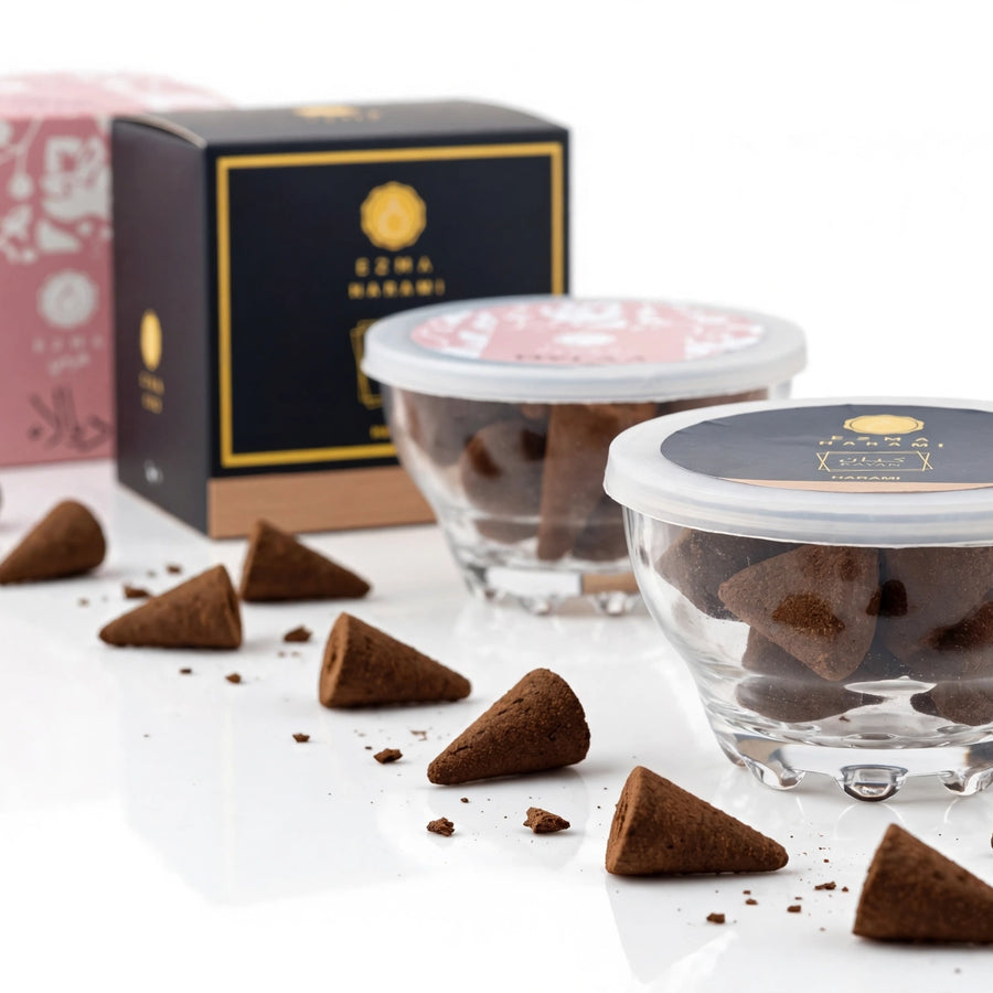 EZMA OUD sweet bakhoor cone set with free mini lighter