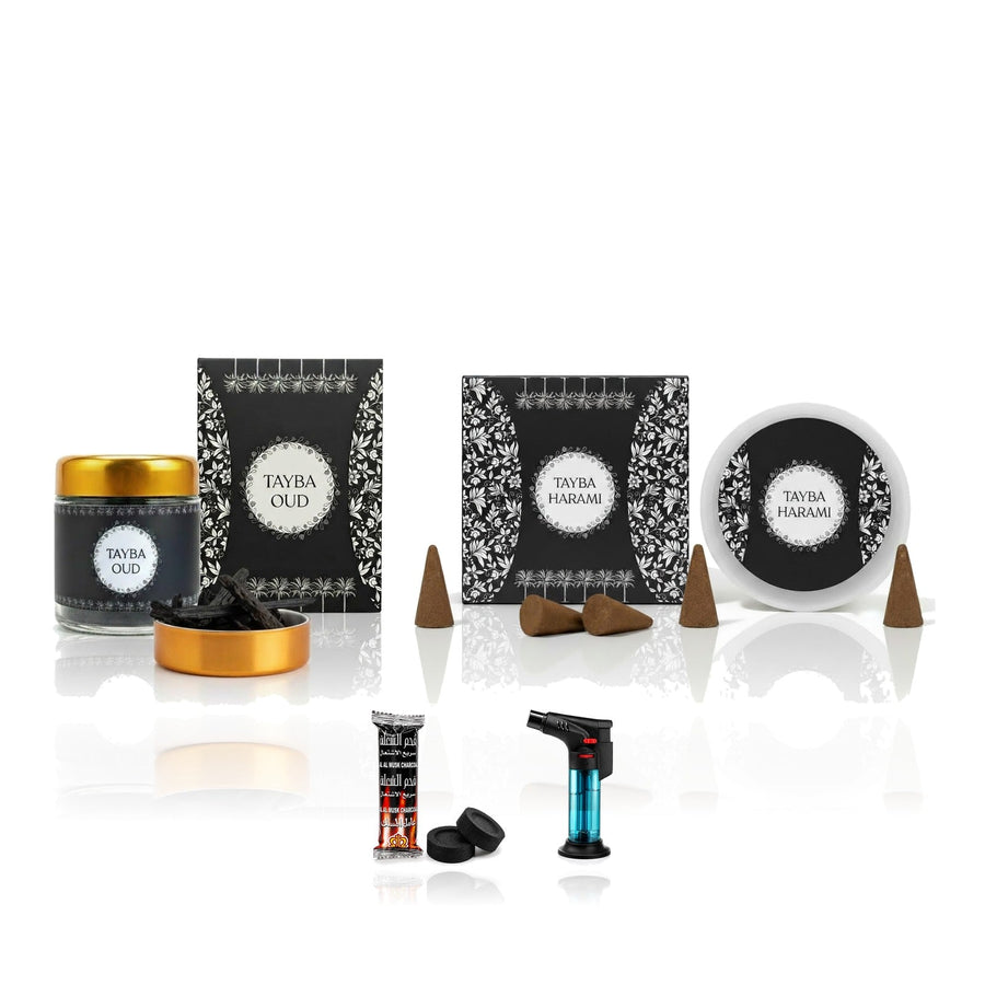 EZMA Two Ways Set - Tayba bakhoor jar + Harami cones with free charcoal and lighter